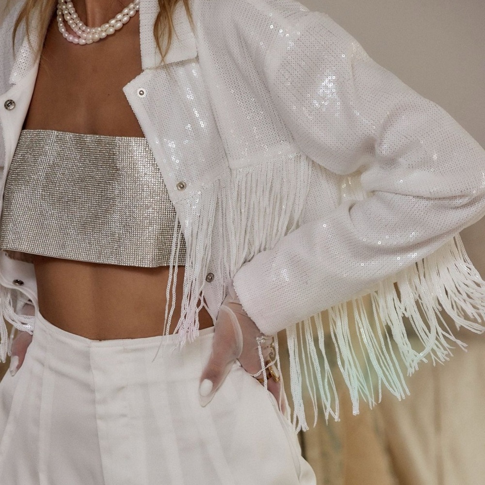 12th Tribe Star Crossed Sequin Fringe Jacket